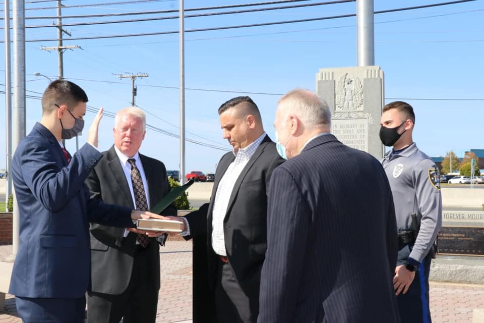 Six new Brick Township police officers are sworn in, April 28, 2021. (Photo: Brick Township)