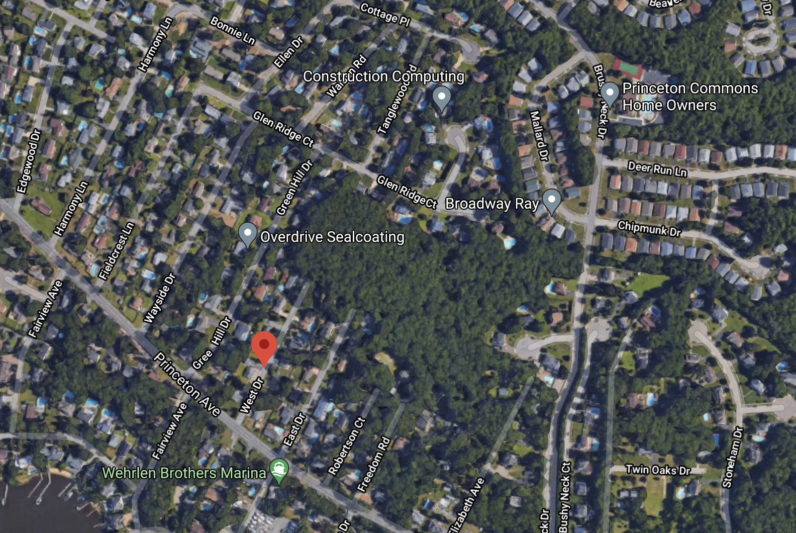 Open space off Princeton Avenue and Brushy Neck Drive in Brick, N.J. (Credit: Google Maps)