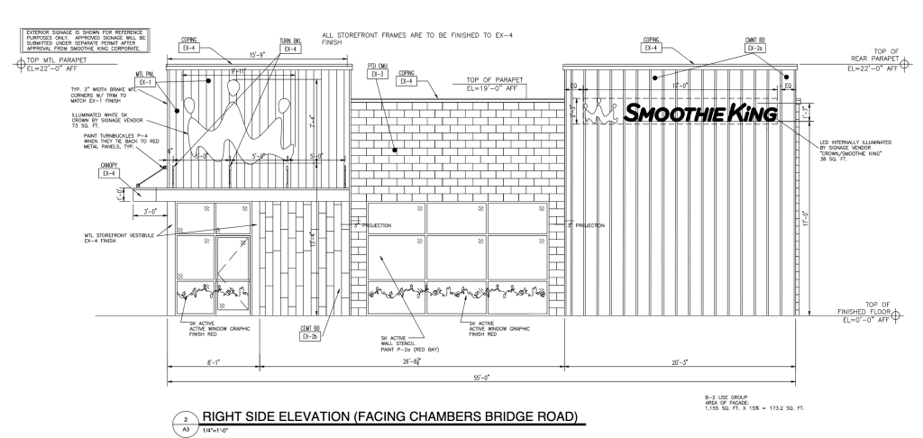 A proposed Smoothie King location in Brick, N.J. (Credit: Planning Board Exhibit)