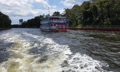 The River Belle traverses the Point Pleasant Canal. (Photo: Daniel Nee)
