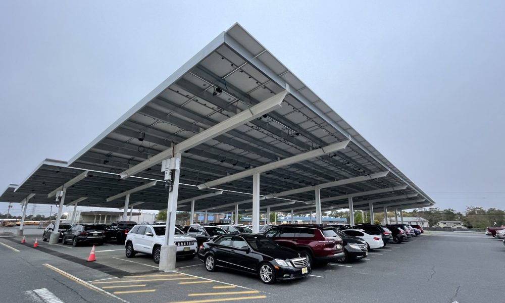 The new solar array built at Brick Township High School, May 2022. (Photo: Daniel Nee)