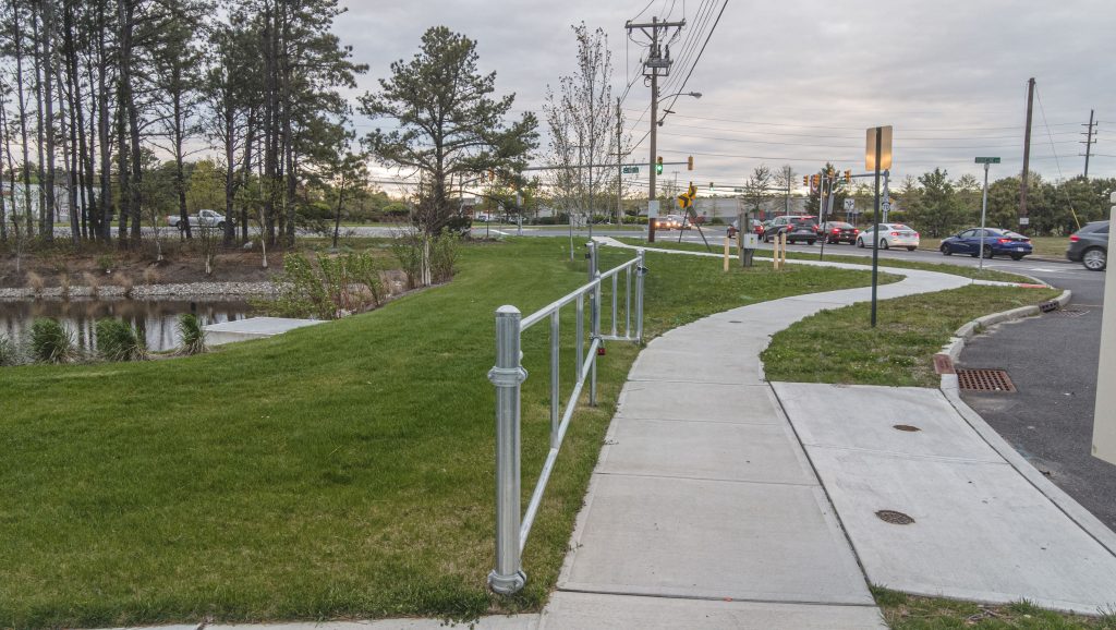 The area of a proposed entrance and egress from the Wawa shopping center on Route 70 and North Lake Shore Drive, Brick, N.J., May 2022. (Photo: Daniel Nee)