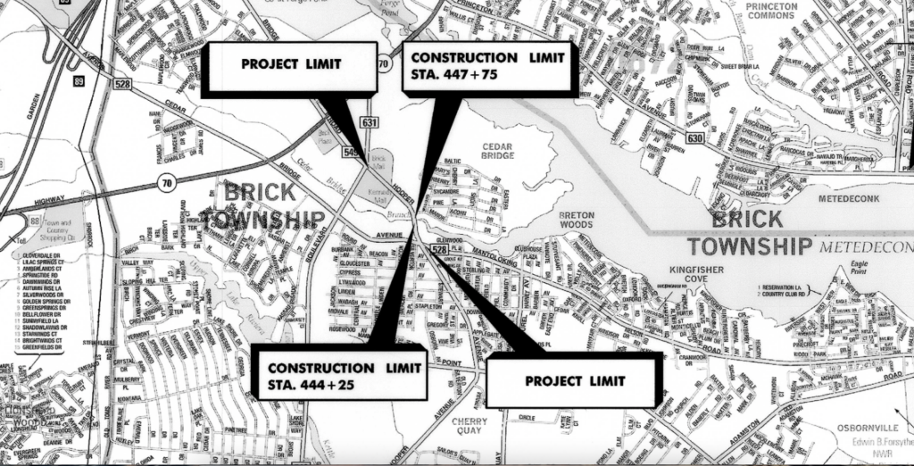 Plans for the replacement of the Duck Farm Bridge in Brick Township. (Credit: Ocean County)