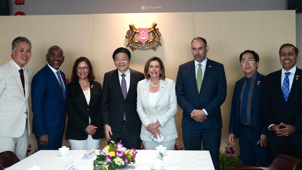 U.S. Rep. Andy Kim joins House Speaker Nancy Pelosi on a visit to Singapore, Aug. 1, 2022. (Photo: Speaker's Office)
