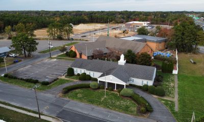 An aerial view of St. Thomas Lutheran Church and the proposed site of Temple Beth Or, Brick, N.J. (Photo: Daniel Nee)