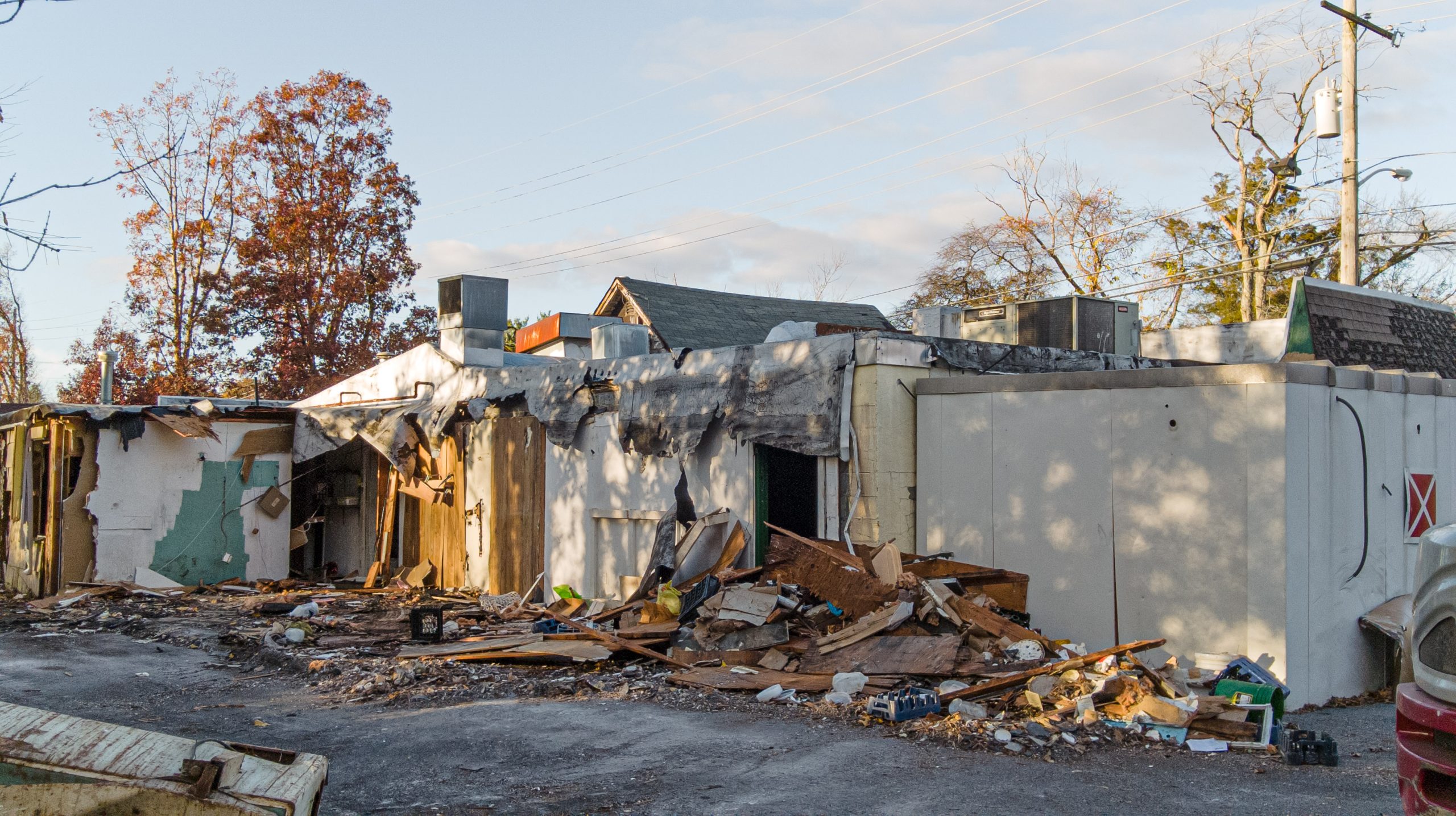 Demolition began at the Herbertsville Deli, Brick, N.J., Nov. 9, 2022 before being shut down. (Photo: Daniel Nee)
