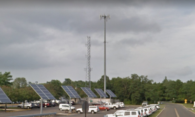A wireless communications tower at the Brick Township municipal complex. (Credit: Google Earth)