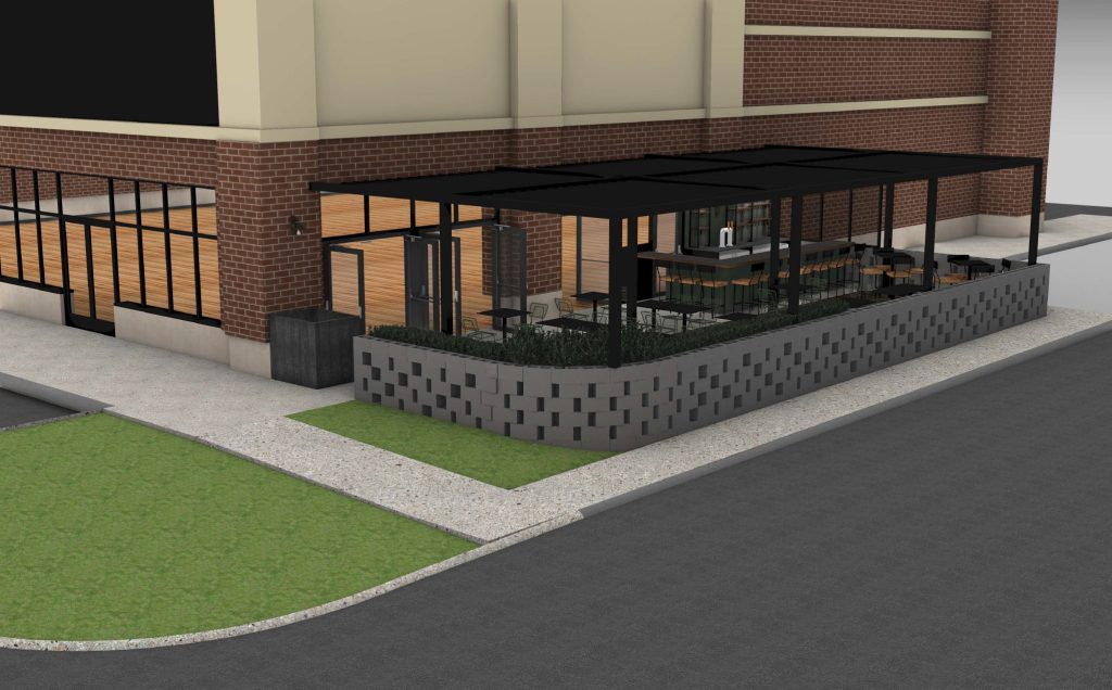Renderings and plans for an outdoor section at the Urban Coal House Pizza & Bar restaurant, Brick, N.J. (Credit: Planning Document)