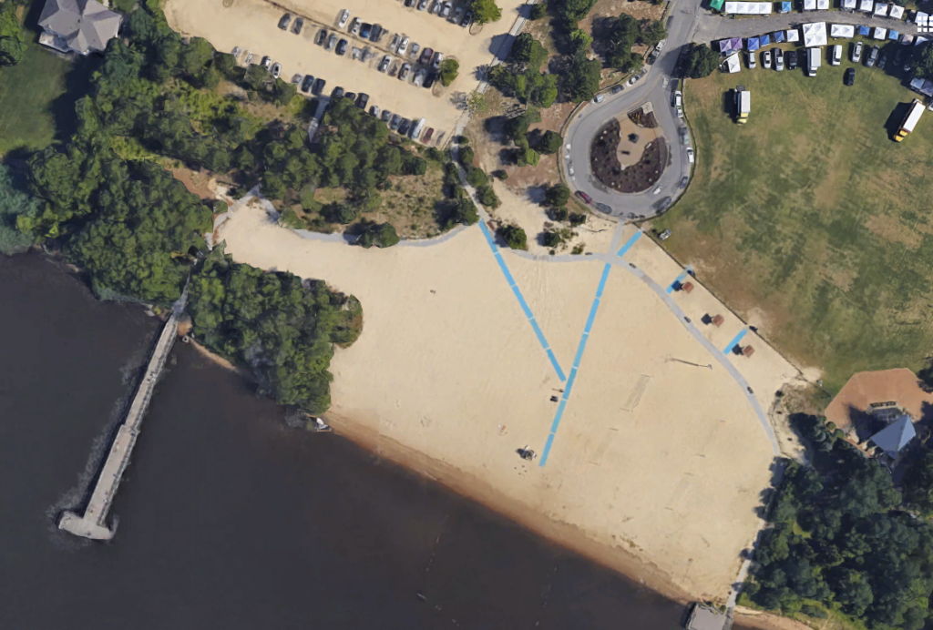 The T-dock at Windward Beach Park. (Credit: Google Earth)