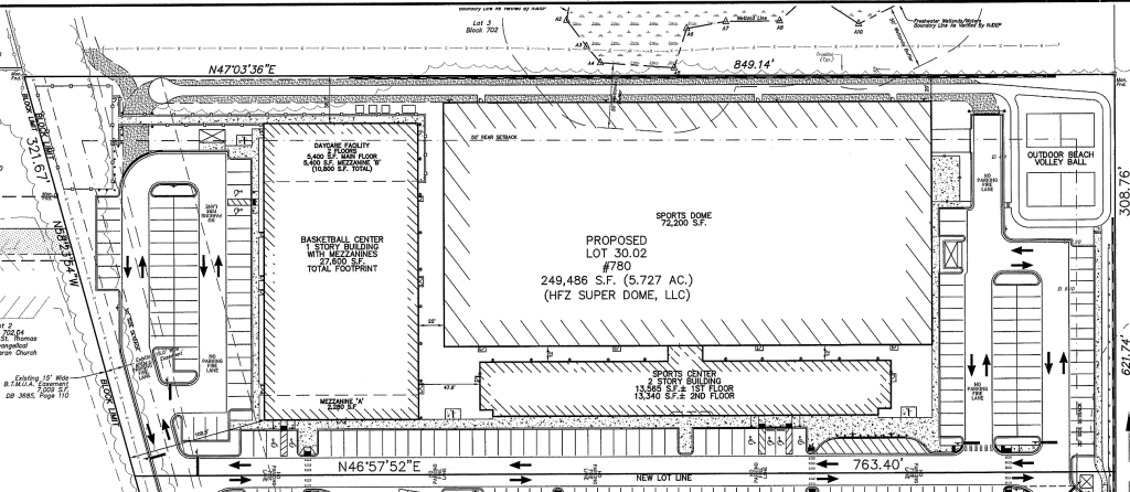 A technical layout of the now-approved 'Superdome' site in Brick, N.J. (Planning Document)