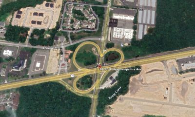 The tri-intersection of Route 70, New Hampshire Avenue and Chestnut Street, Lakewood. (Credit: Google Earth)