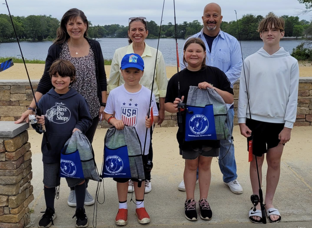 Brick Township officials pose with the winners of the 2023 Fishing Derby, June 2023. (Photo: Township of Brick)