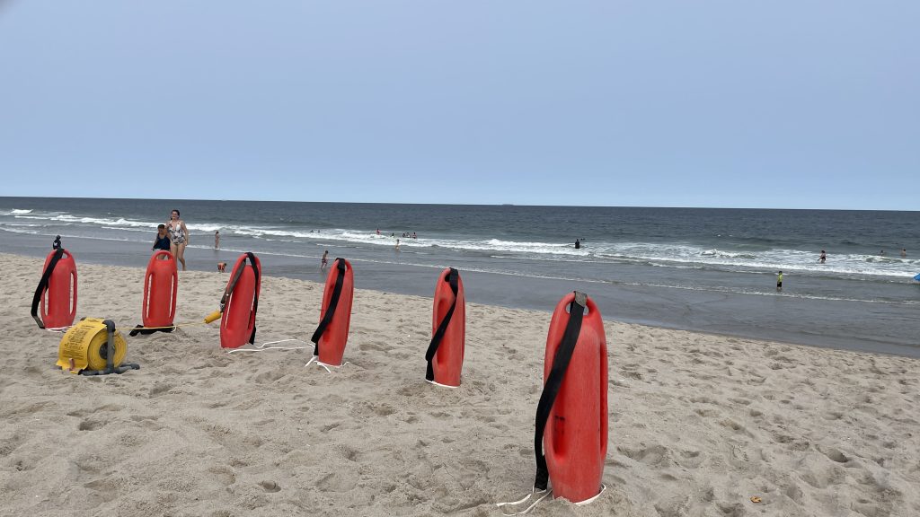 Lifeguard equipment at Brick Beach III, Aug. 2023. (Photo: Shorebeat)