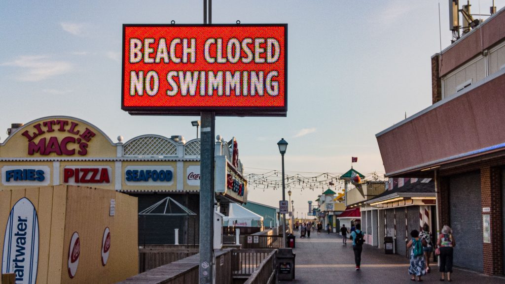 Closed and locked beaches in Point Pleasant Beach, N.J., Sept. 12, 2023. (Photo: Shorebeat)