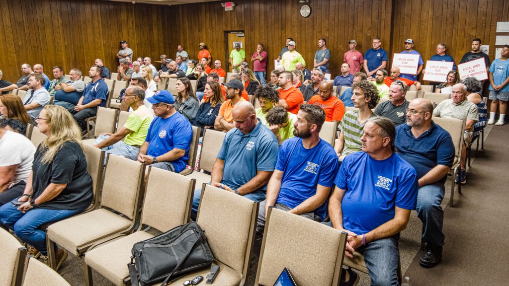 Supporters of a Project Labor Agreement ordinance pack the council chambers in Brick Township, Sept. 2023. (Photo: Shorebeat)