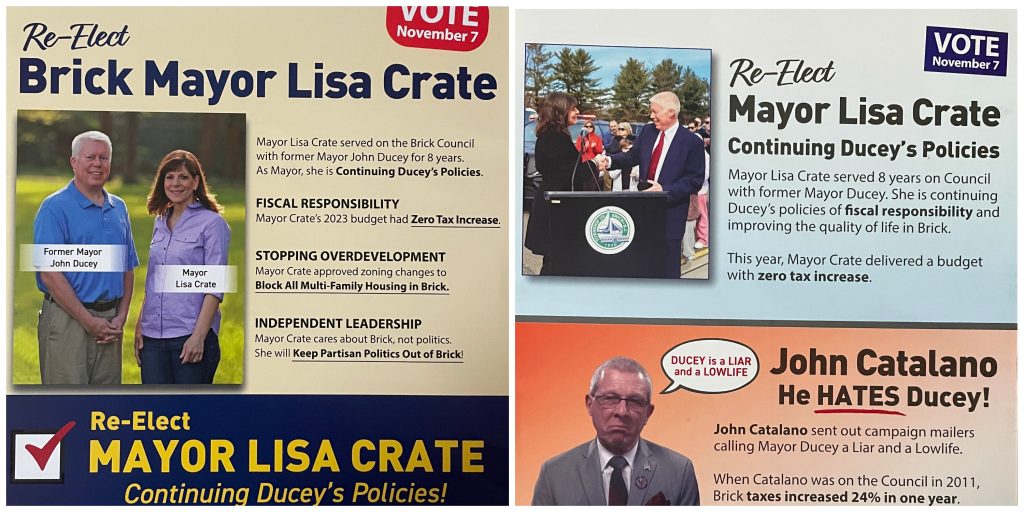 A campaign mailer displaying the image of former Mayor John Ducey, now a sitting judge in Ocean County. (Campaign Literature)