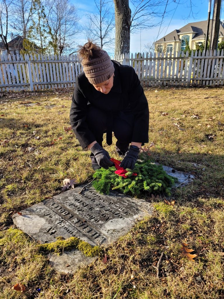 Wreaths are laid at the Woolley/Gravelly graveyard and cemetery in Brick Township, Dec. 2023. (Photo: Brick Township)