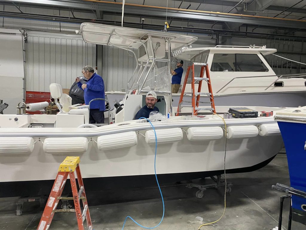 Ocean County's new pumpout boat being outfitted over the winter, 2024. (Photo: Ocean County)