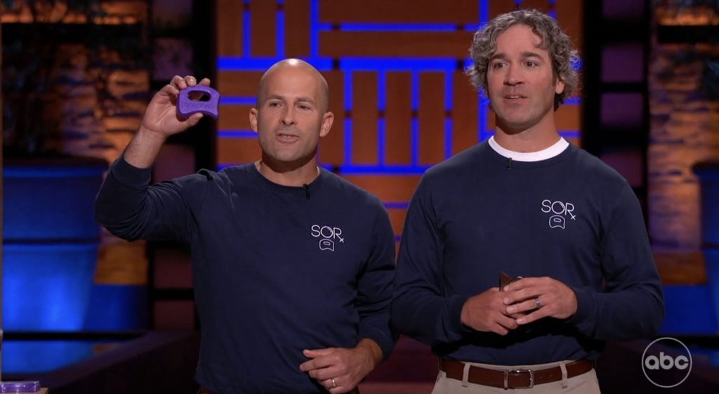 David Restiano, of Brick Township, and Dr. Dan Staats, of Point Pleasant appear on Shark Tank, April 12, 2024. (Credit: WPVI)