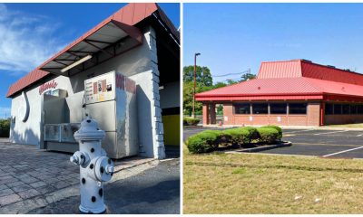 The former Brick Pizza Hut location and a car-dog wash combination in Largo, Fla. (Photos: Shorebeat)