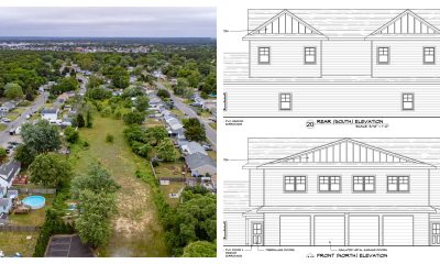 A proposal to construct contractor buildings along Drum Point Road by Del Prete Construction. (Source: Planning Document/Shorebeat)