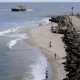 A screenshot captured from the Instagram page 'Shore Boats,' which has been following shoaling at Manasquan Inlet. (Video Below)