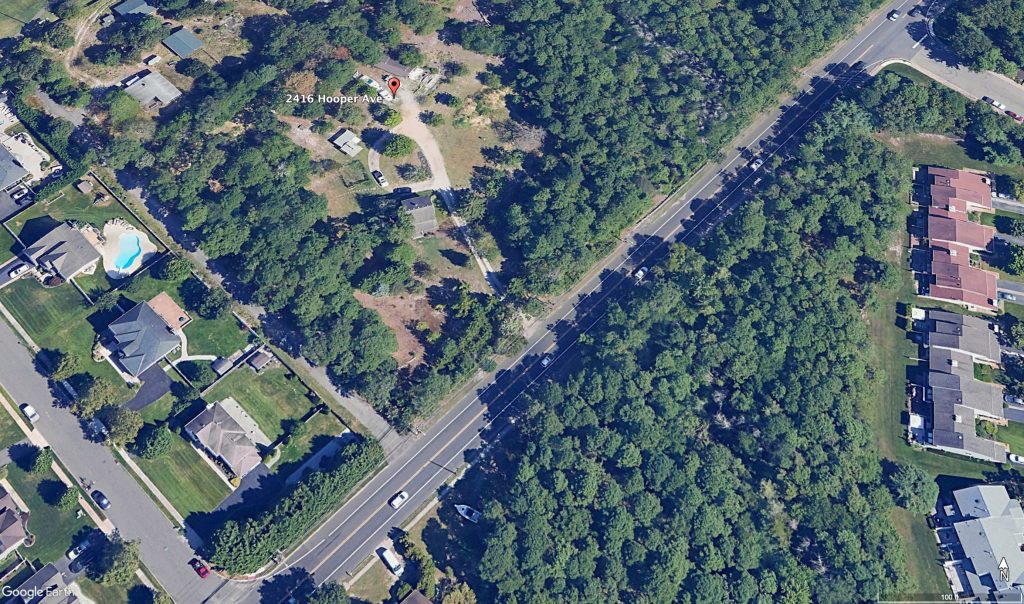 A map showing the property at 2416 (Old) Hooper Avenue, Brick, N.J. (Credit: Google Earth)