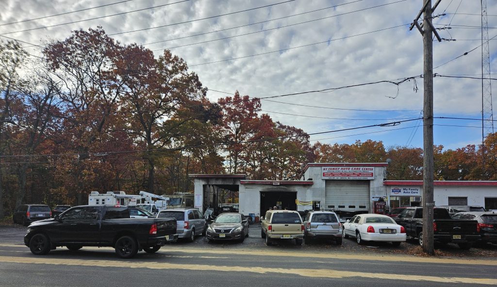 A fire decimates an automotive repair shop on Route 88, Brick Township, N.J., Nov. 4, 2024. (Courtesy: John Barrett)