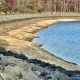 Low water levels at the Brick Reservoir show the sandy bottom of the body of water, Nov. 2024. (Photo: Holly McNabb/ Brick Community Group/ Facebook)