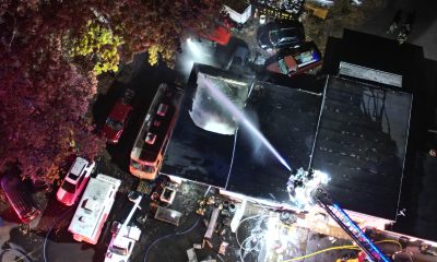 A fire decimates an automotive repair shop on Route 88, Brick Township, N.J., Nov. 4, 2024. (Courtesy: John Barrett)