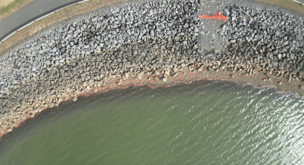 Dry conditions at the Brick Township Reservoir, Dec. 1, 2024. (Credit: John Barrett)