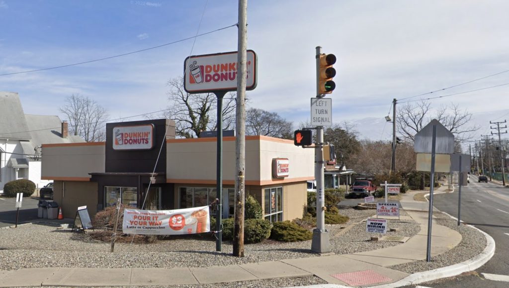 The Dunkin' Donuts store on the corner of Route 88 and Arnold Avenue near the Point Pleasant Canal bridge. (Credit: Google Earth)