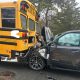 An accident involving a Brick Township school bus, March 6, 2025. (Reader-Submitted Photo)